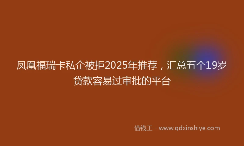 凤凰福瑞卡私企被拒2025年推荐，汇总五个19岁贷款容易过审批的平台