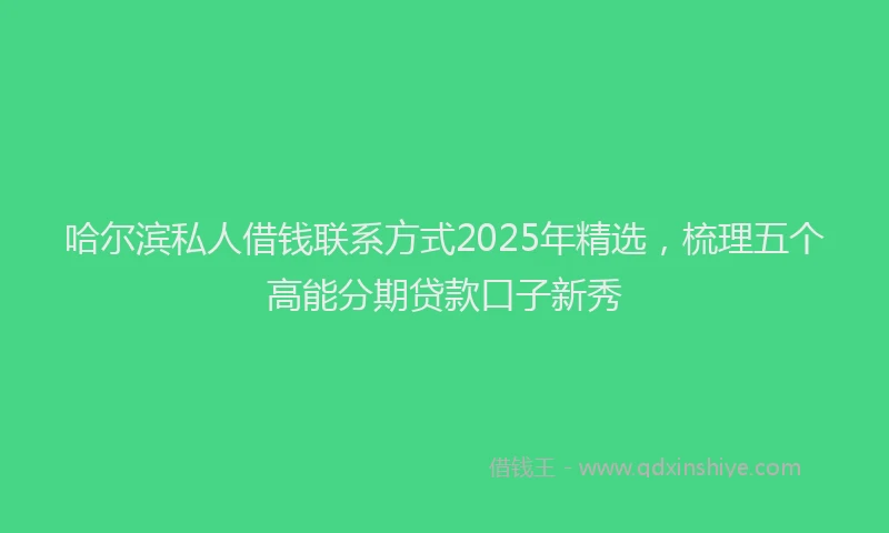 哈尔滨私人借钱联系方式2025年精选，梳理五个高能分期贷款口子新秀