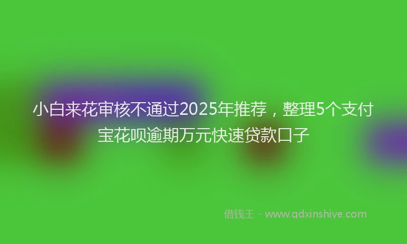小白来花审核不通过2025年推荐，整理5个支付宝花呗逾期万元快速贷款口子