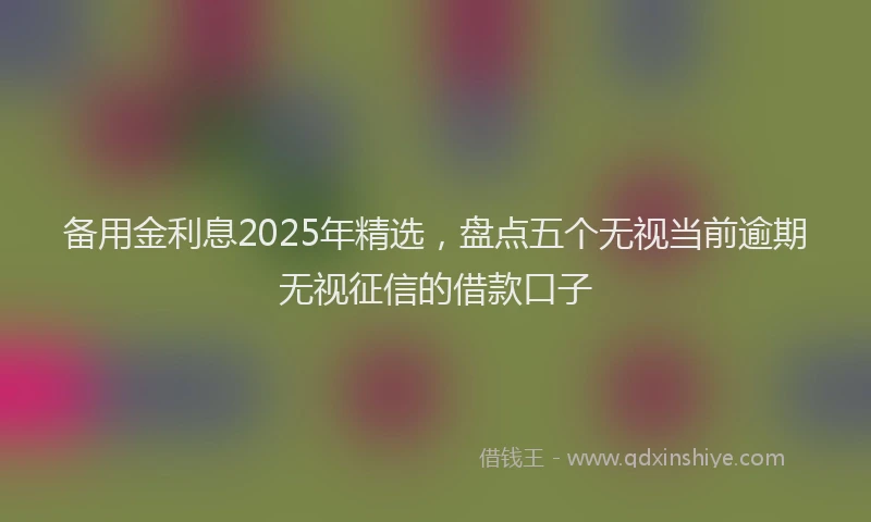 备用金利息2025年精选，盘点五个无视当前逾期无视征信的借款口子