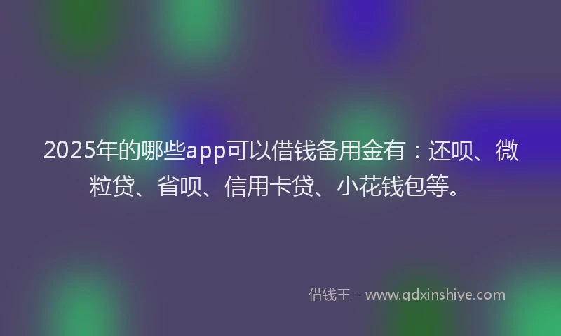 2025年的哪些app可以借钱备用金有：还呗、微粒贷、省呗、信用卡贷、小花钱包等。