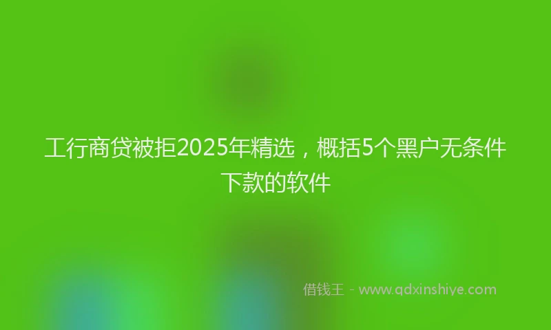 工行商贷被拒2025年精选，概括5个黑户无条件下款的软件