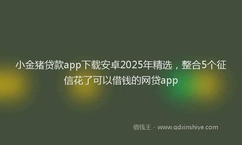 小金猪贷款app下载安卓2025年精选，整合5个征信花了可以借钱的网贷app