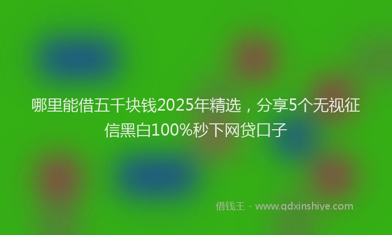 哪里能借五千块钱2025年精选，分享5个无视征信黑白100%秒下网贷口子