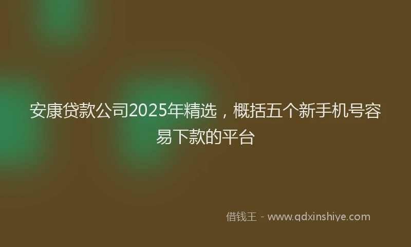 安康贷款公司2025年精选，概括五个新手机号容易下款的平台