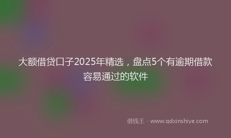 大额借贷口子2025年精选，盘点5个有逾期借款容易通过的软件
