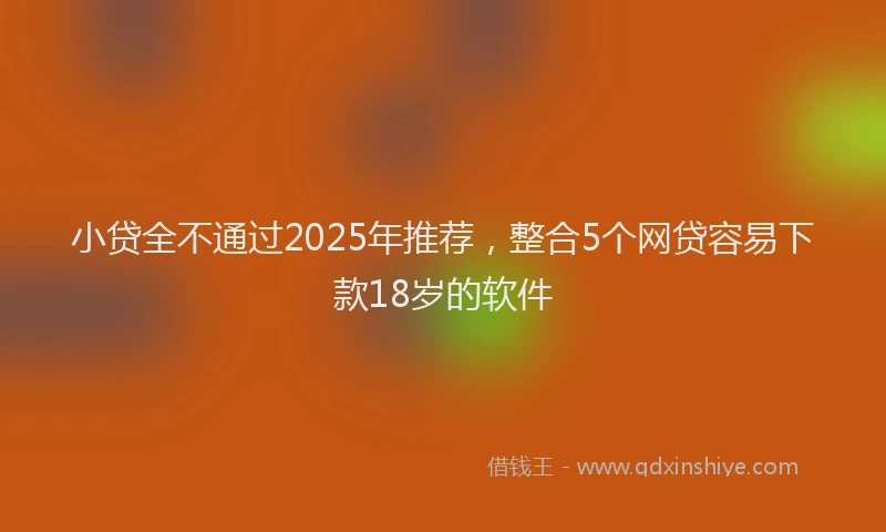 小贷全不通过2025年推荐，整合5个网贷容易下款18岁的软件