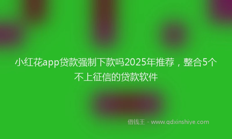 小红花app贷款强制下款吗2025年推荐，整合5个不上征信的贷款软件