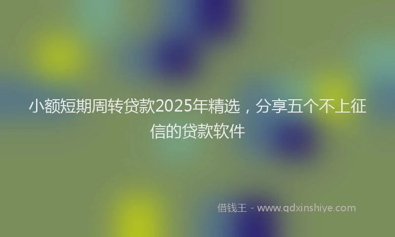 小额短期周转贷款2025年精选，分享五个不上征信的贷款软件