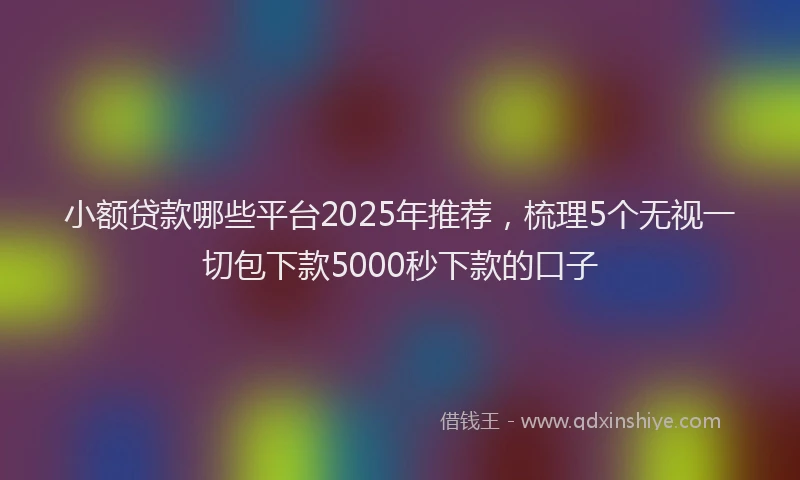小额贷款哪些平台2025年推荐，梳理5个无视一切包下款5000秒下款的口子