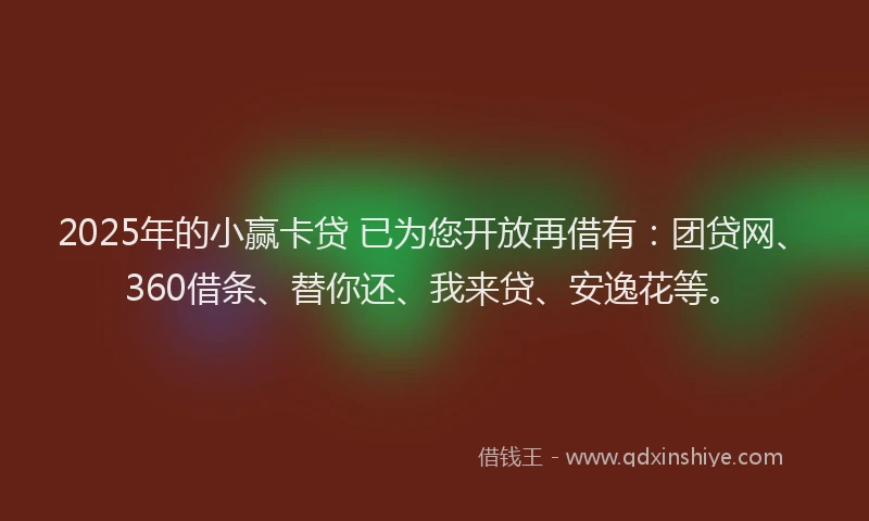 2025年的小赢卡贷 已为您开放再借有：团贷网、360借条、替你还、我来贷、安逸花等。