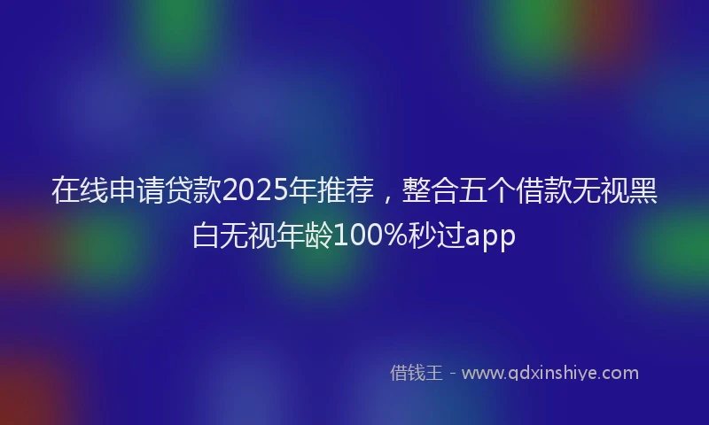 在线申请贷款2025年推荐，整合五个借款无视黑白无视年龄100%秒过app