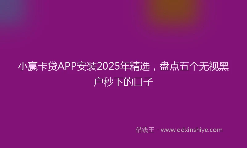 小赢卡贷APP安装2025年精选，盘点五个无视黑户秒下的口子