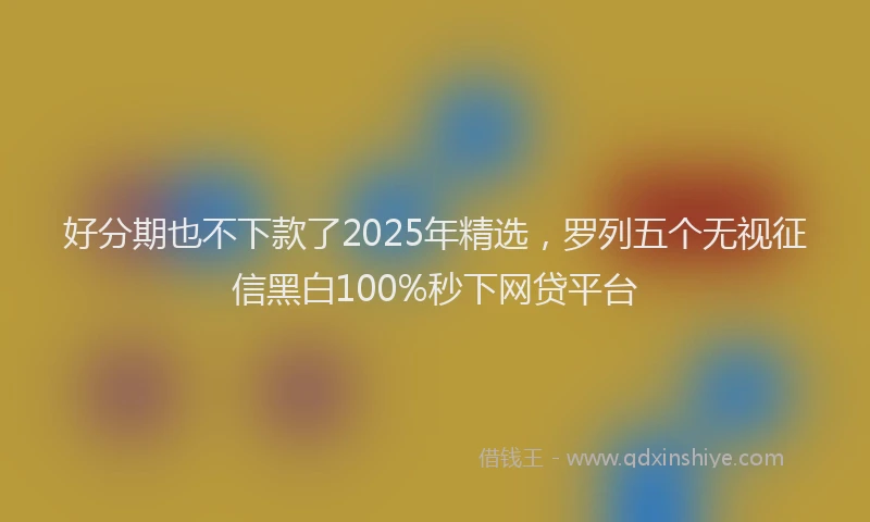 好分期也不下款了2025年精选，罗列五个无视征信黑白100%秒下网贷平台