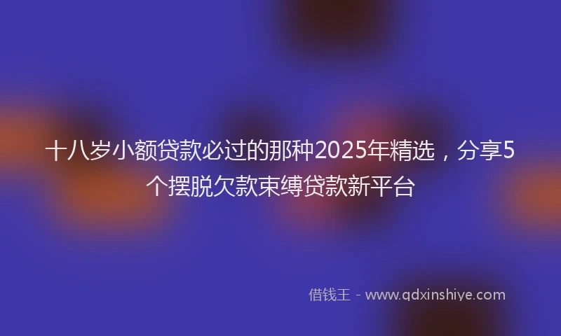 十八岁小额贷款必过的那种2025年精选，分享5个摆脱欠款束缚贷款新平台