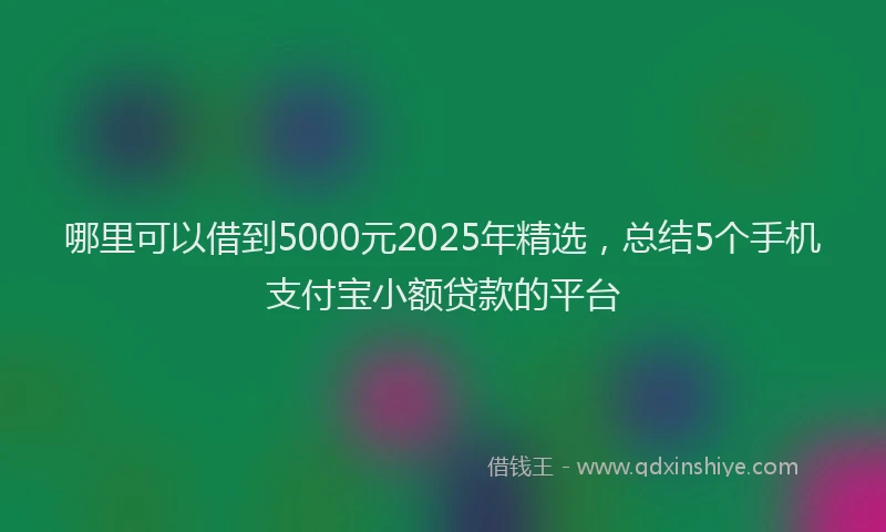 哪里可以借到5000元2025年精选，总结5个手机支付宝小额贷款的平台