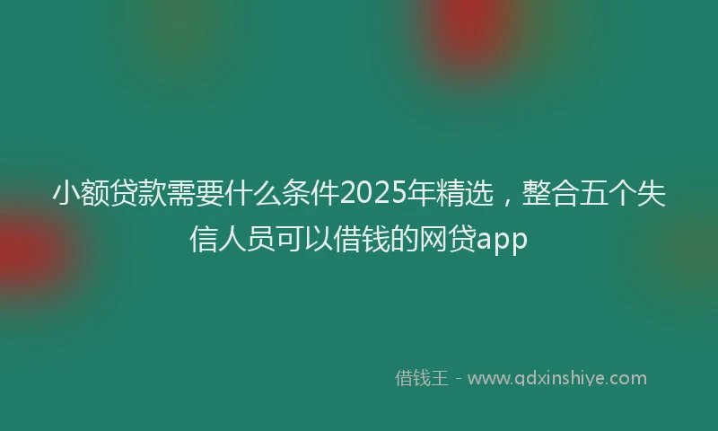 小额贷款需要什么条件2025年精选，整合五个失信人员可以借钱的网贷app