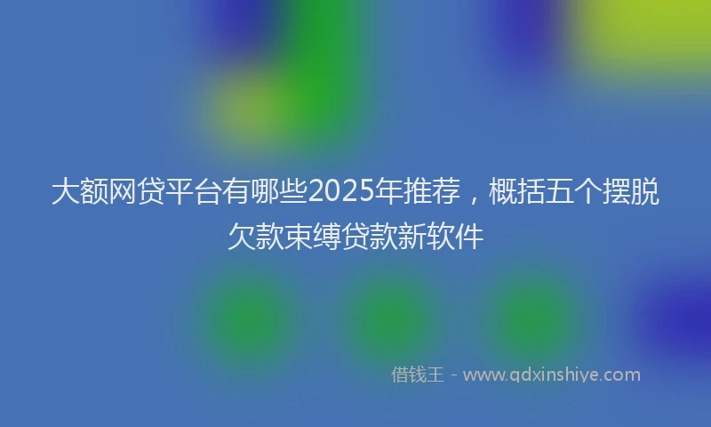 大额网贷平台有哪些2025年推荐，概括五个摆脱欠款束缚贷款新软件