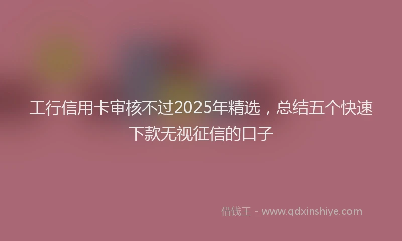 工行信用卡审核不过2025年精选，总结五个快速下款无视征信的口子