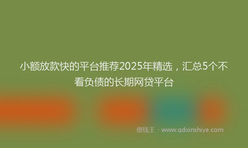 小额放款快的平台推荐2025年精选，汇总5个不看负债的长期网贷平台