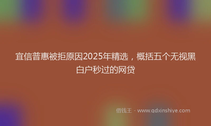 宜信普惠被拒原因2025年精选，概括五个无视黑白户秒过的网贷