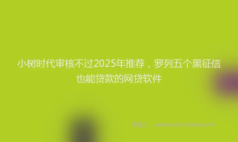 小树时代审核不过2025年推荐，罗列五个黑征信也能贷款的网贷软件