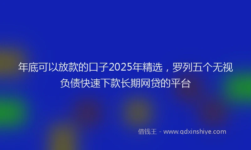 年底可以放款的口子2025年精选，罗列五个无视负债快速下款长期网贷的平台