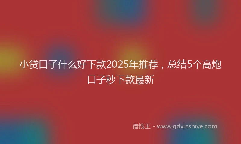小贷口子什么好下款2025年推荐，总结5个高炮口子秒下款最新
