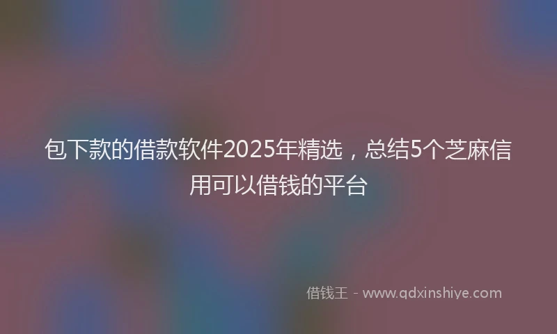 包下款的借款软件2025年精选，总结5个芝麻信用可以借钱的平台