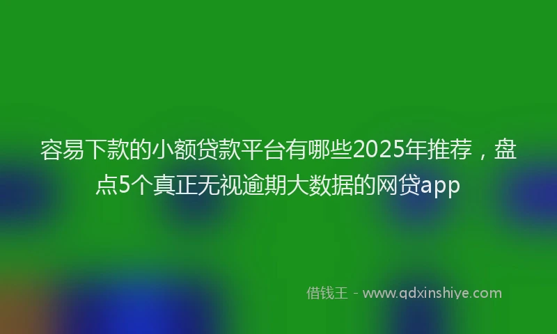 容易下款的小额贷款平台有哪些2025年推荐，盘点5个真正无视逾期大数据的网贷app
