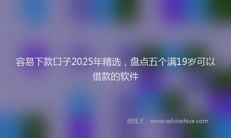容易下款口子2025年精选，盘点五个满19岁可以借款的软件