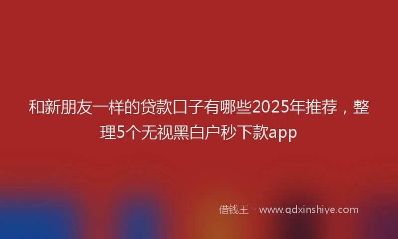 和新朋友一样的贷款口子有哪些2025年推荐，整理5个无视黑白户秒下款app