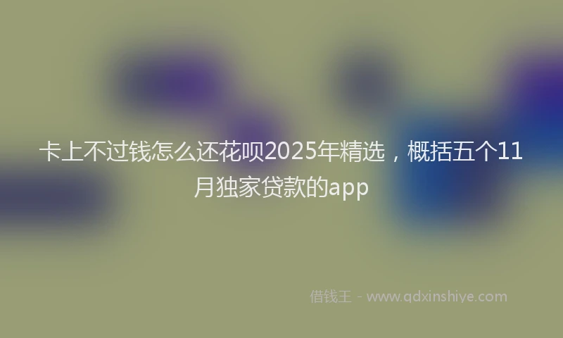 卡上不过钱怎么还花呗2025年精选，概括五个11月独家贷款的app