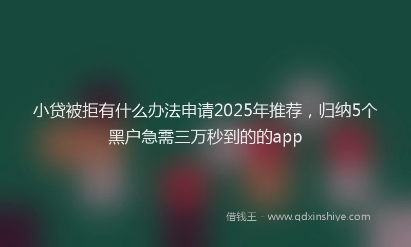 小贷被拒有什么办法申请2025年推荐，归纳5个黑户急需三万秒到的的app