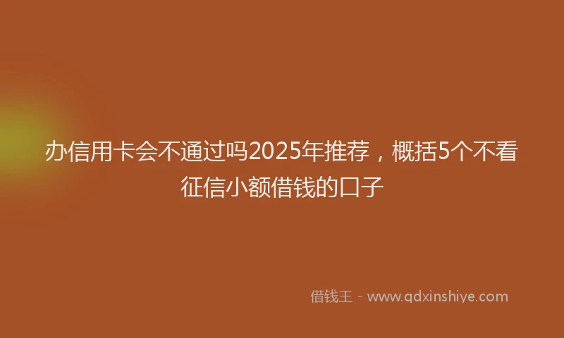 办信用卡会不通过吗2025年推荐，概括5个不看征信小额借钱的口子