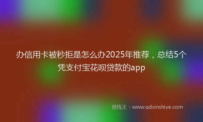 办信用卡被秒拒是怎么办2025年推荐，总结5个凭支付宝花呗贷款的app