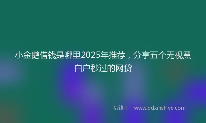 小金鹅借钱是哪里2025年推荐，分享五个无视黑白户秒过的网贷