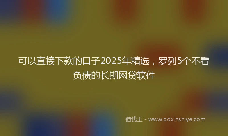 可以直接下款的口子2025年精选，罗列5个不看负债的长期网贷软件