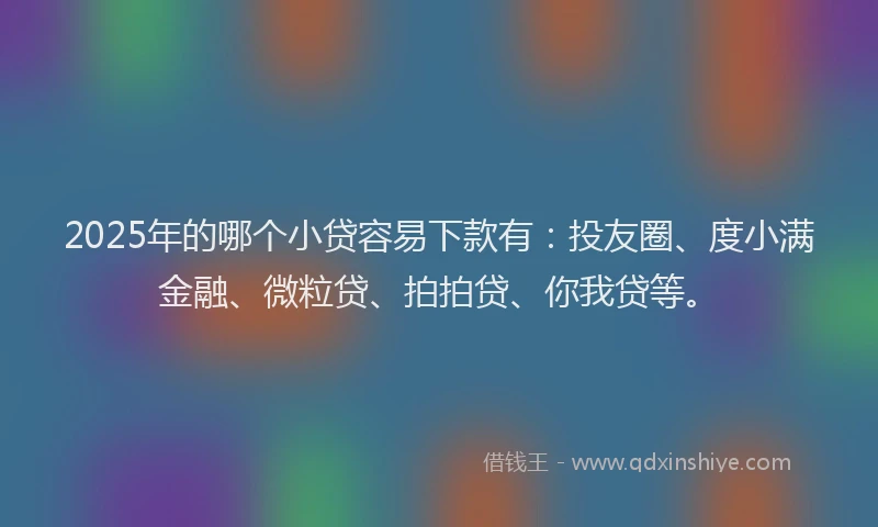 2025年的哪个小贷容易下款有：投友圈、度小满金融、微粒贷、拍拍贷、你我贷等。