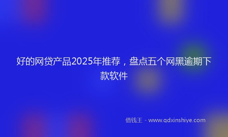 好的网贷产品2025年推荐，盘点五个网黑逾期下款软件