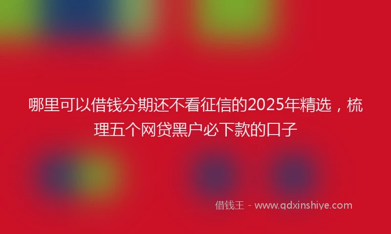 哪里可以借钱分期还不看征信的2025年精选，梳理五个网贷黑户必下款的口子