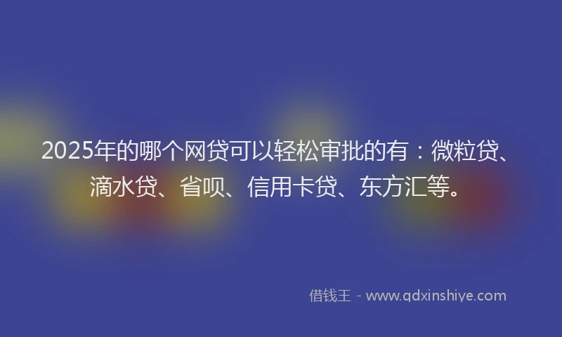 2025年的哪个网贷可以轻松审批的有：微粒贷、滴水贷、省呗、信用卡贷、东方汇等。