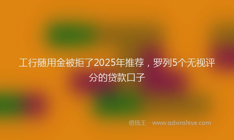 工行随用金被拒了2025年推荐，罗列5个无视评分的贷款口子