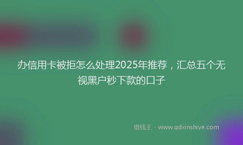 办信用卡被拒怎么处理2025年推荐，汇总五个无视黑户秒下款的口子