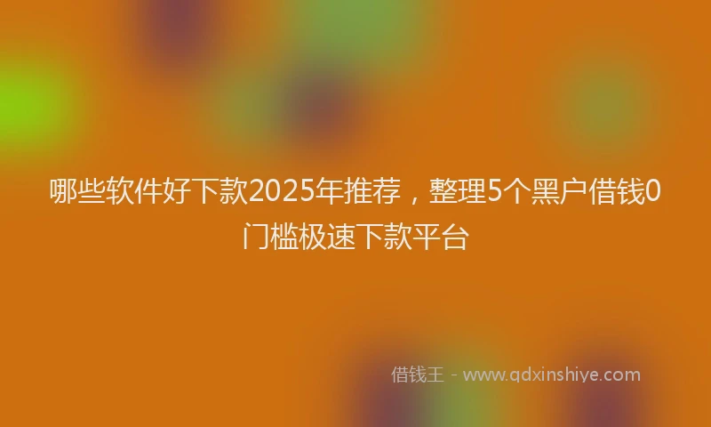 哪些软件好下款2025年推荐，整理5个黑户借钱0门槛极速下款平台