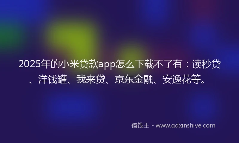 2025年的小米贷款app怎么下载不了有：读秒贷、洋钱罐、我来贷、京东金融、安逸花等。