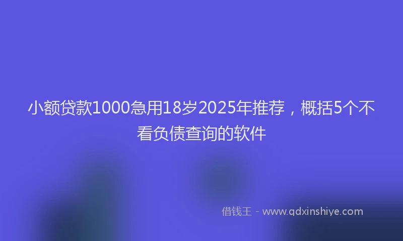 小额贷款1000急用18岁2025年推荐，概括5个不看负债查询的软件