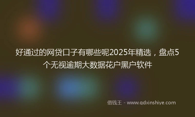 好通过的网贷口子有哪些呢2025年精选，盘点5个无视逾期大数据花户黑户软件