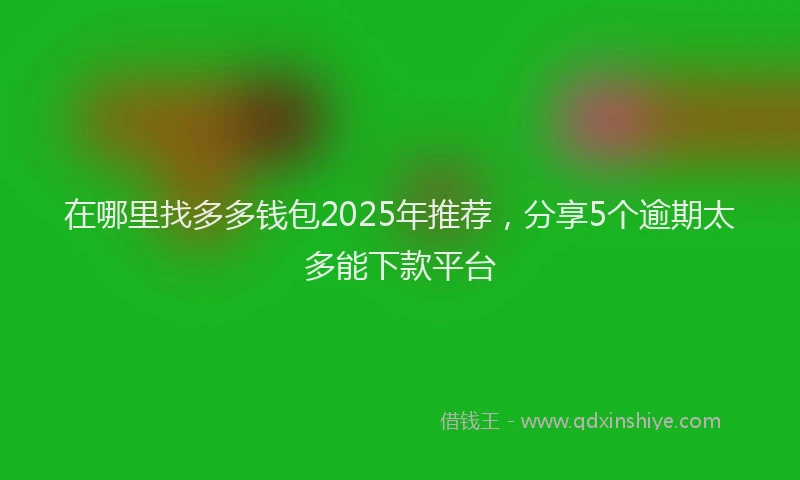 在哪里找多多钱包2025年推荐，分享5个逾期太多能下款平台