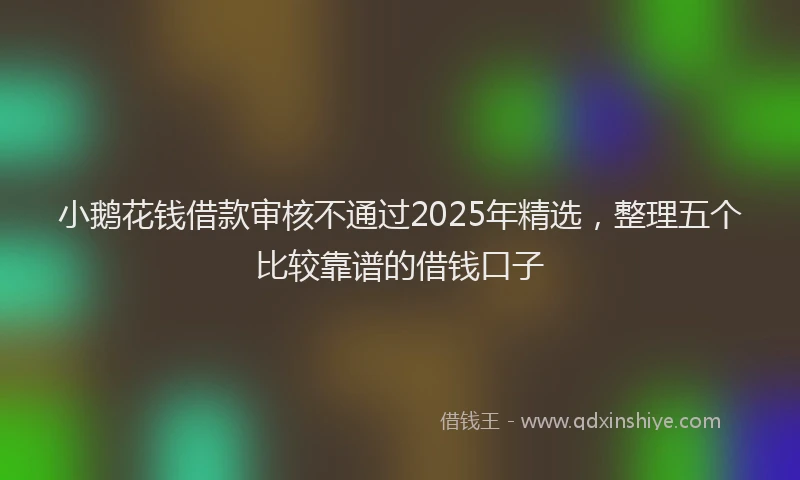 小鹅花钱借款审核不通过2025年精选，整理五个比较靠谱的借钱口子